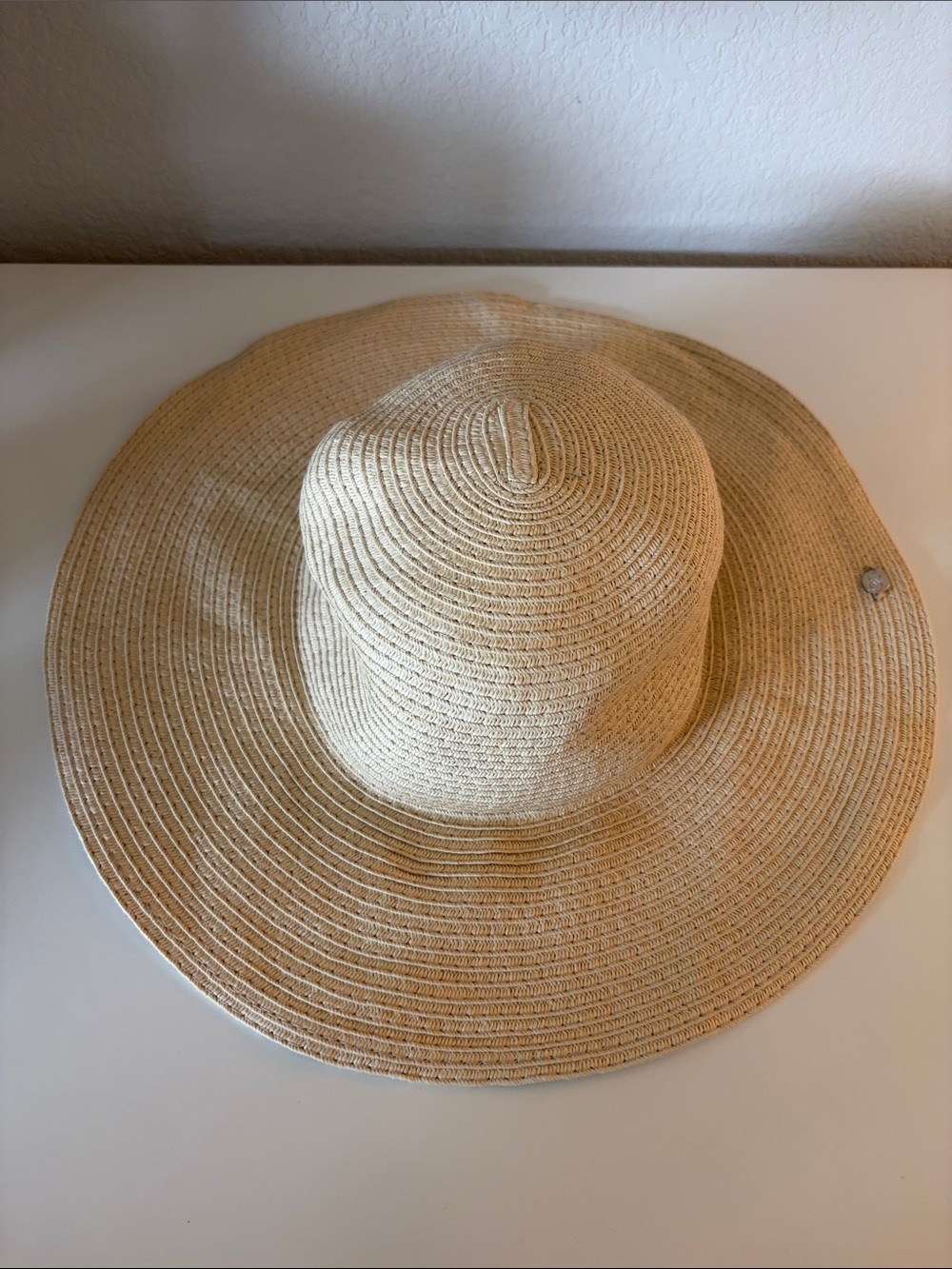 CALIA by Carrie Underwood Beige Wide Brim Straw Sun Hat